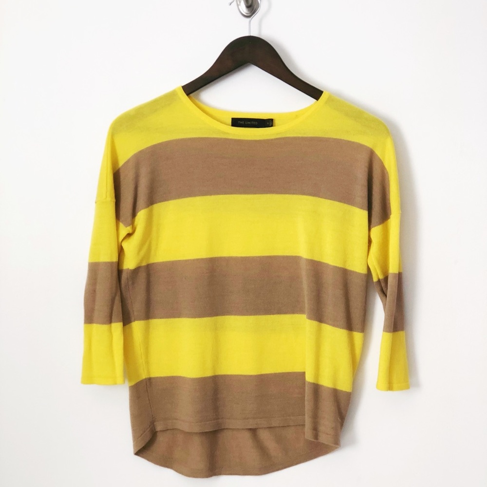 Yellow & Tan Striped Sweater